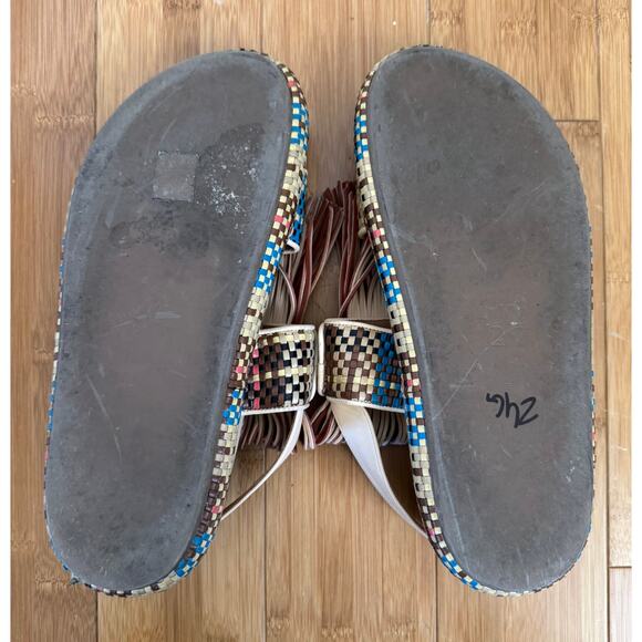 ULLA JOHNSON Alba Fringe Platform Sandals Leather Boho Slides 38 - Picture 8 of 8